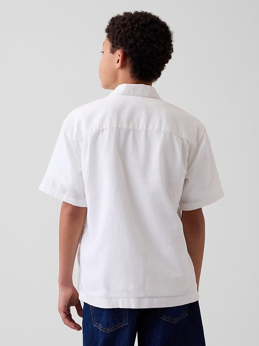 Image number 3 showing, Kids Linen-Cotton Relaxed Vacay Shirt