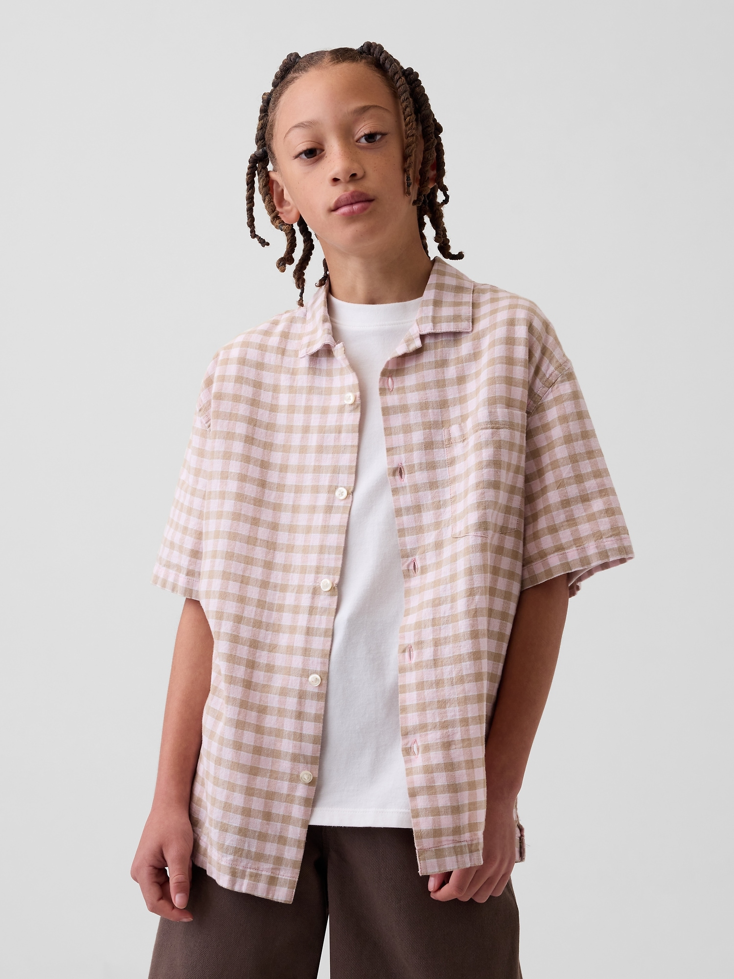 Kids Linen-Cotton Relaxed Vacay Shirt
