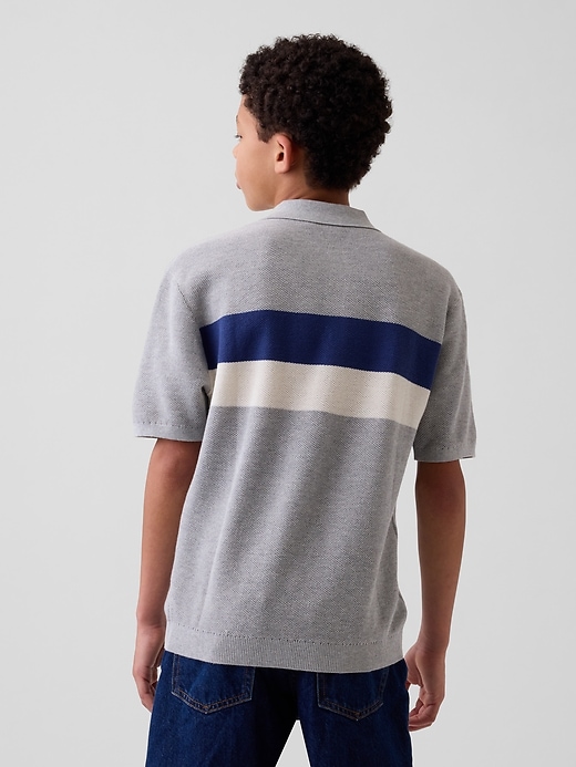 Image number 3 showing, Kids Relaxed Stripe Polo Sweater Shirt