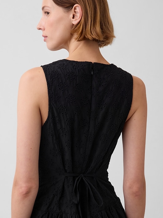 Image number 4 showing, Eyelet Drop-Waist Maxi Dress