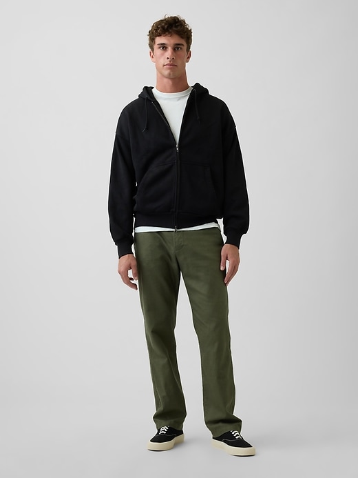 Image number 1 showing, Linen-Cotton Relaxed Straight Pants