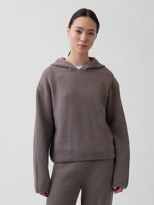 Image number 1 showing, CashSoft Oversized Shaker-Stitch Hoodie