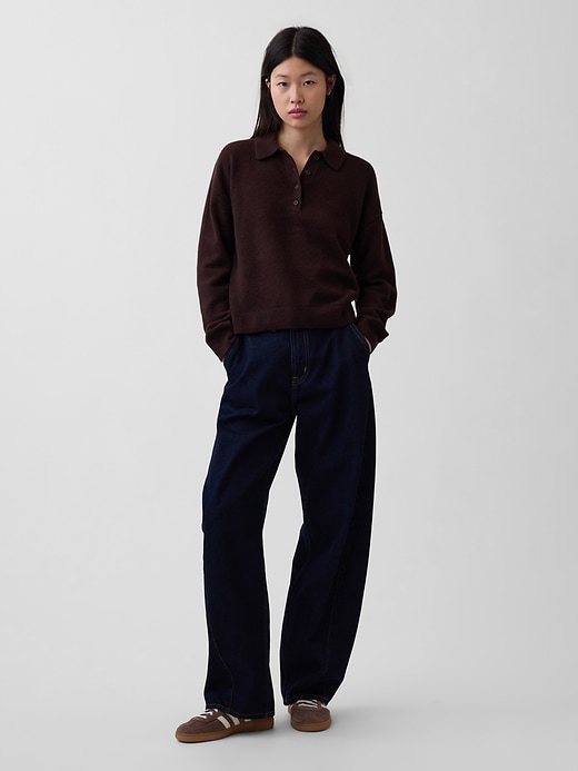 Image number 2 showing, CashSoft Relaxed Polo Sweater