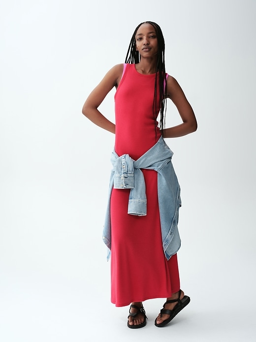 Image number 6 showing, Modern Rib Shelf-Bra Maxi Dress