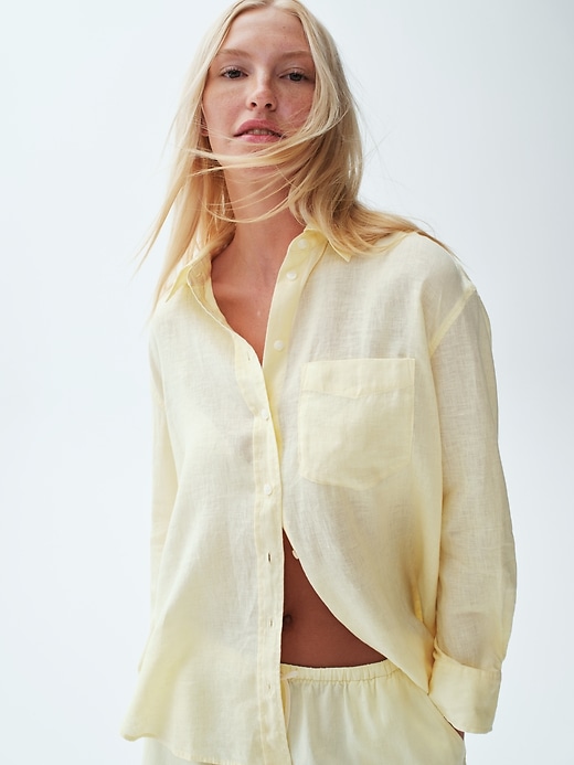 Image number 6 showing, 100% Linen Oversized Shirt