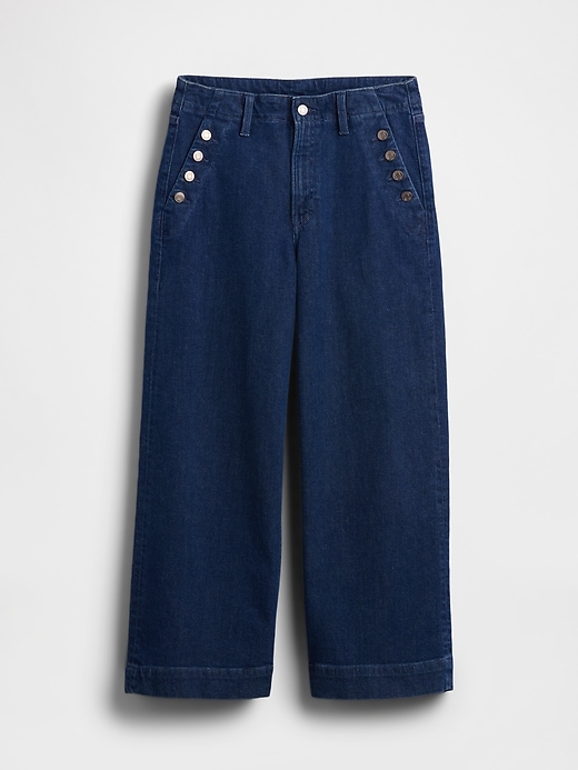 Image number 5 showing, High Rise Stride Wide-Leg Ankle Sailor Jeans