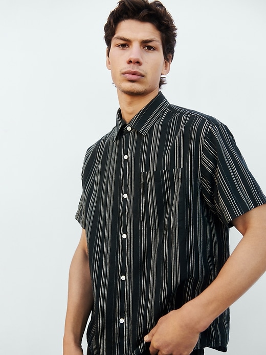Image number 6 showing, Textured Linen-Cotton Shirt