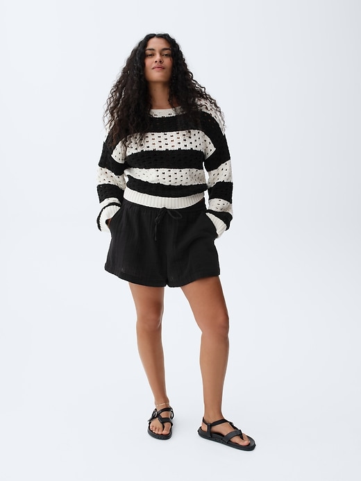 Image number 8 showing, 4" Mid Rise Cotton Gauze Easy Shorts