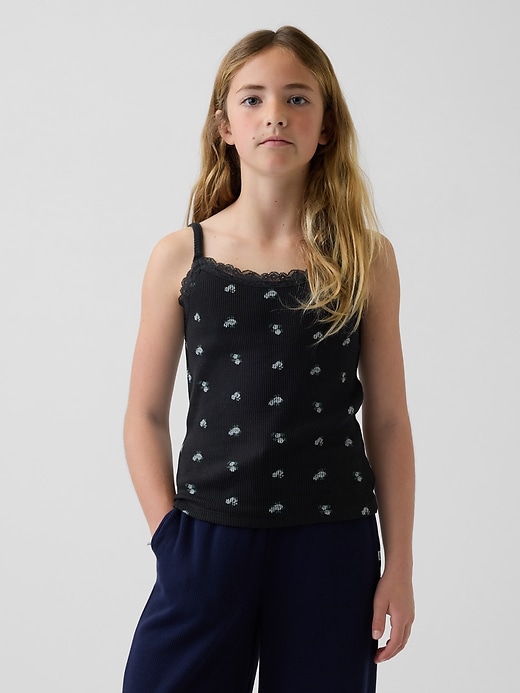 Image number 1 showing, Kids Waffle Lace-Trim Cami