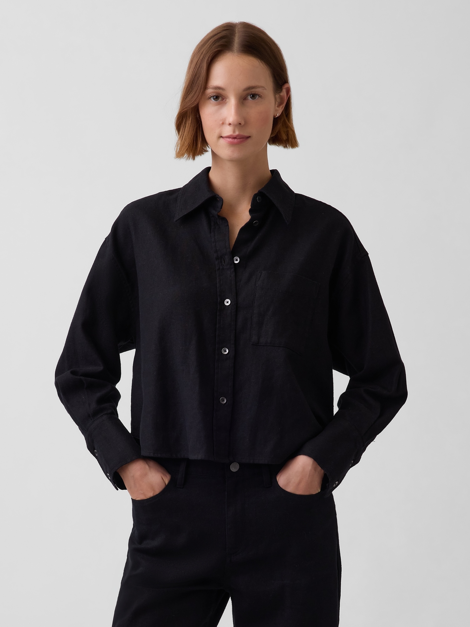 Linen-Cotton Oversized Shirt