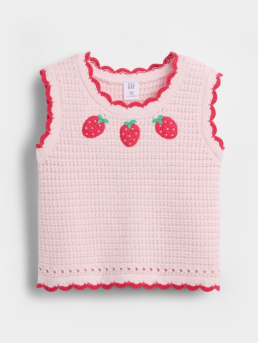 Image number 1 showing, Baby & Toddler Crochet Strawberry Sweater Tank