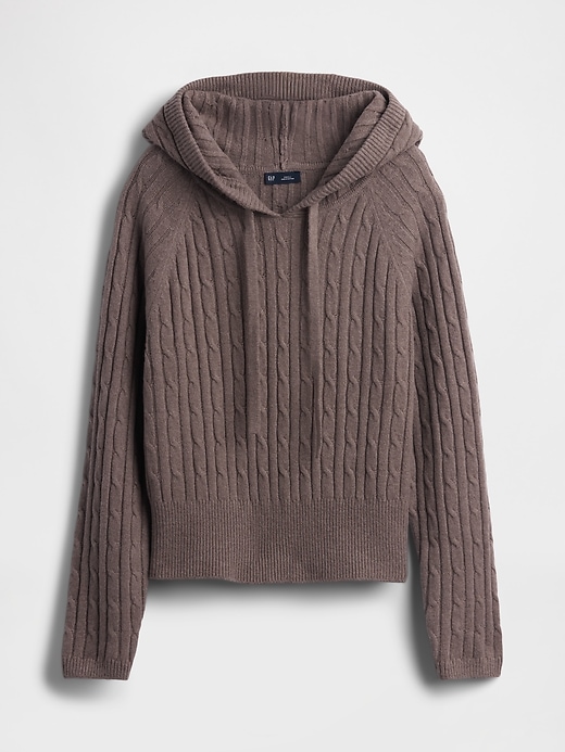 Image number 6 showing, CashSoft Relaxed Cable-Knit Hoodie