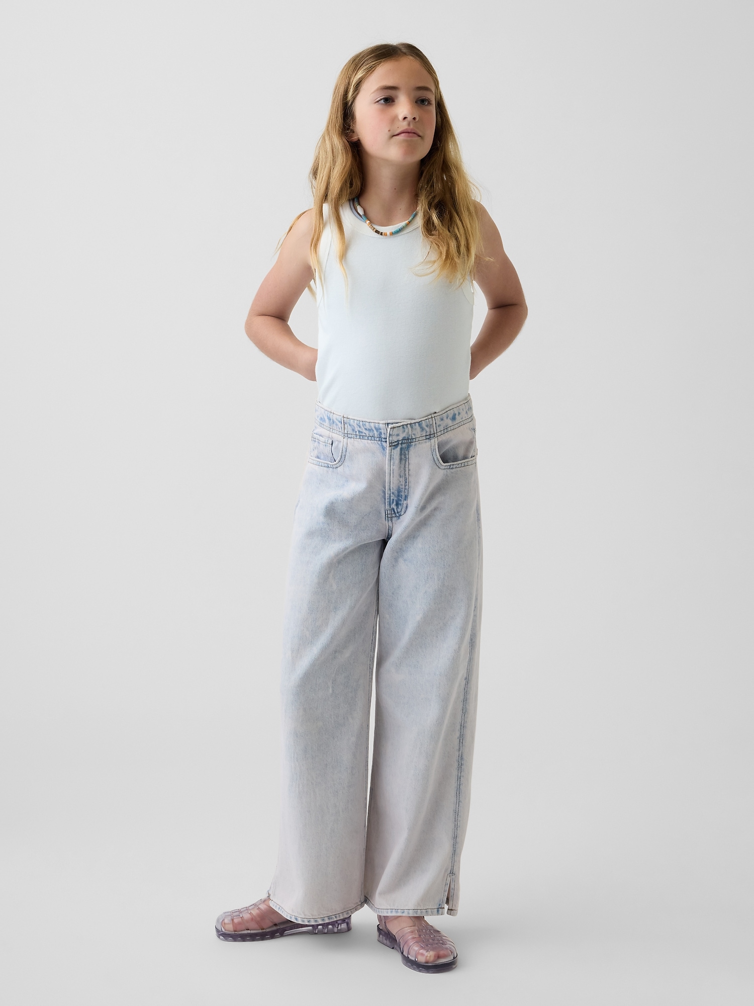 Kids Low Rise Stride Wide-Leg Jeans