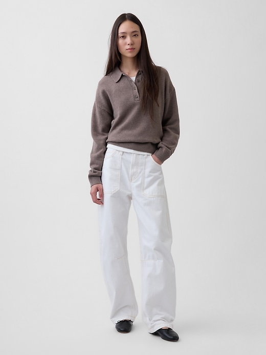 Image number 2 showing, CashSoft Relaxed Polo Sweater