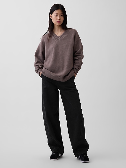 Image number 2 showing, CashSoft Oversized V-Neck Tunic Sweater
