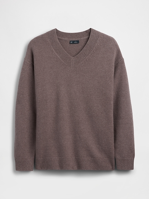 Image number 6 showing, CashSoft Oversized V-Neck Tunic Sweater
