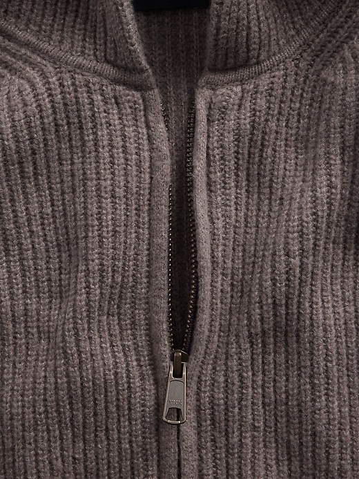 Image number 4 showing, CashSoft Oversized Shaker-Stitch Zip Hoodie