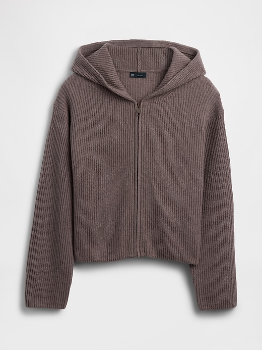 Image number 6 showing, CashSoft Oversized Shaker-Stitch Zip Hoodie