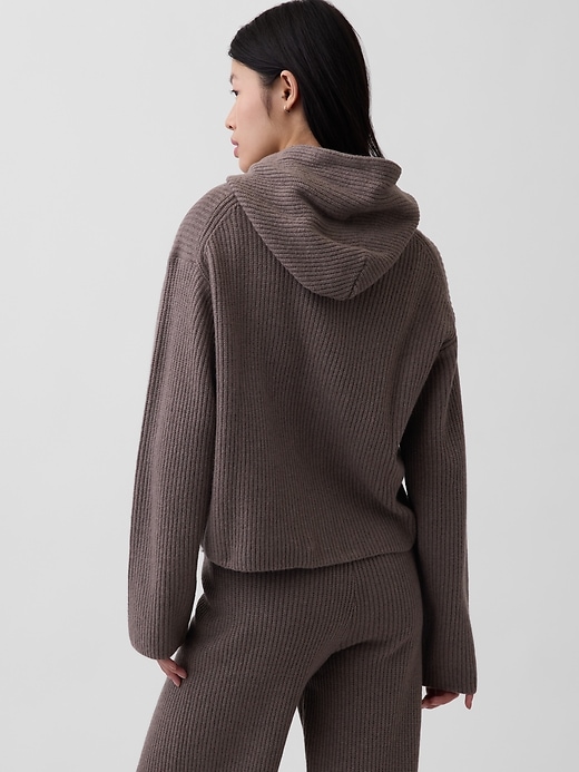 Image number 3 showing, CashSoft Oversized Shaker-Stitch Zip Hoodie