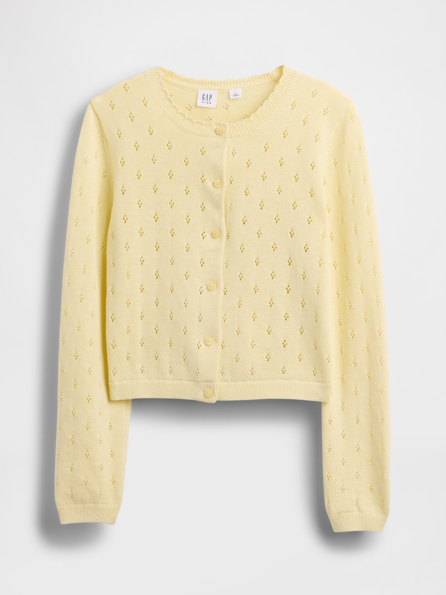 Kids Pointelle Cardigan Sweater