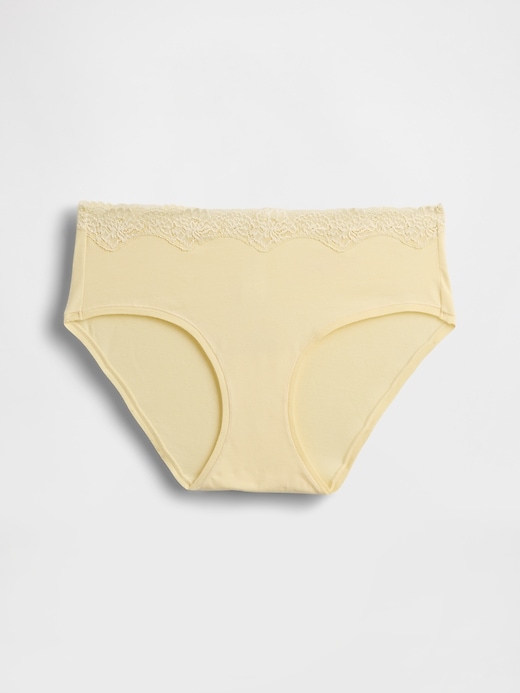 Image number 4 showing, Organic Stretch Cotton Lace-Trim Hipster