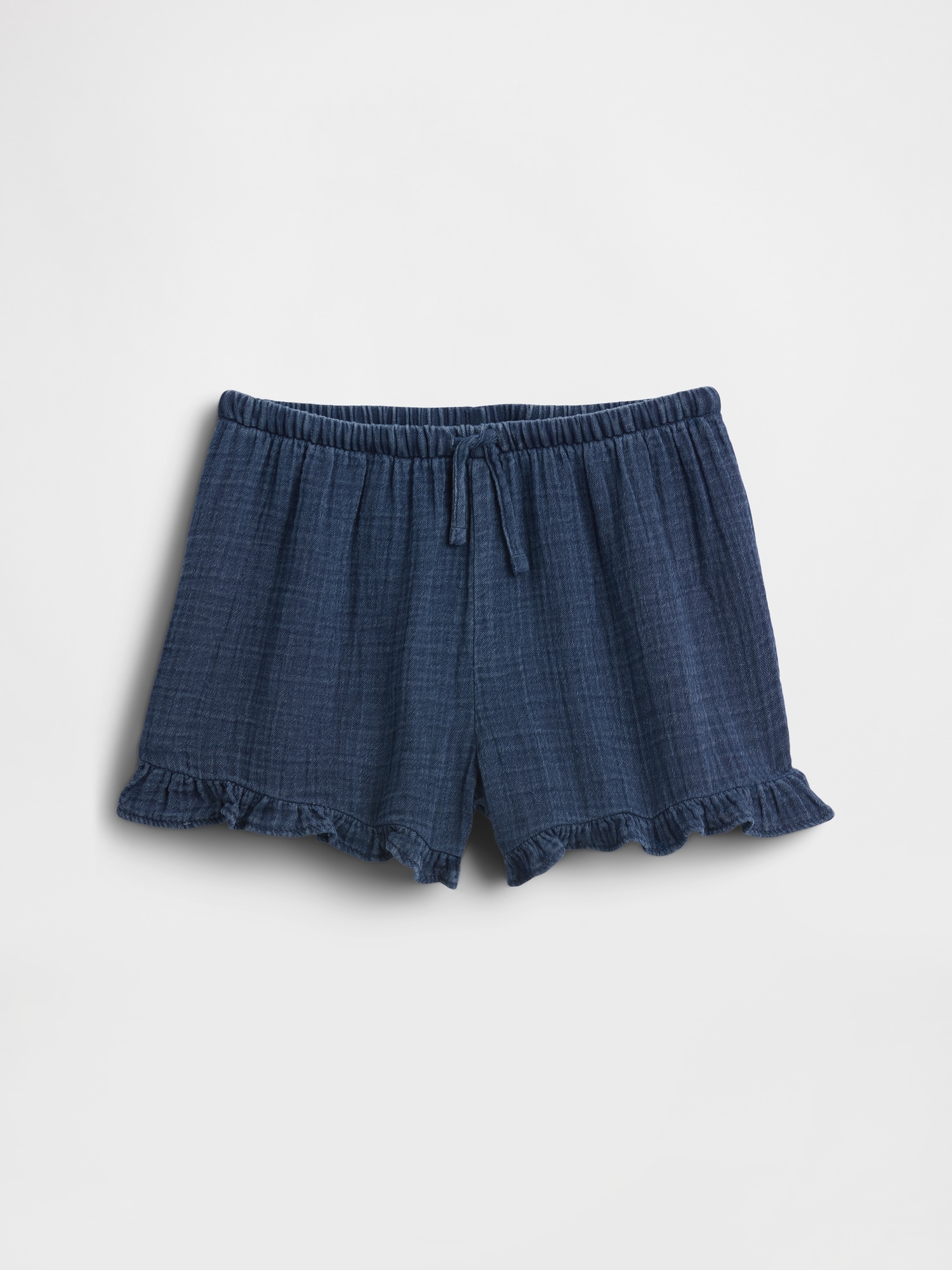 Kids Cotton Gauze Denim Easy Ruffle Shorts