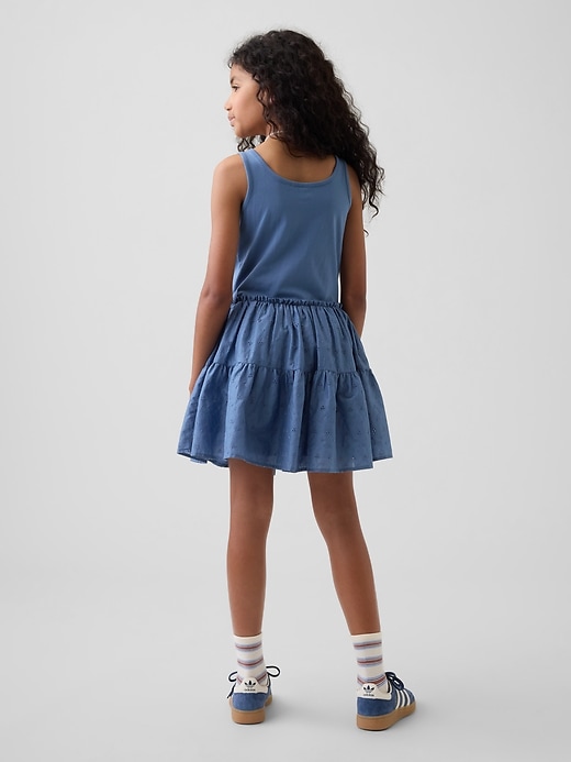 Image number 3 showing, Kids Mixed Media Tiered Tank Dress