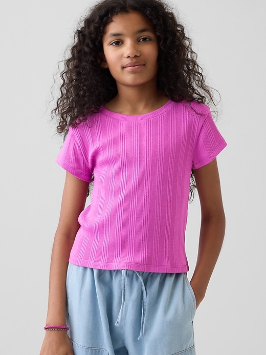 Image number 1 showing, Kids Variegated Rib Fitted T-Shirt
