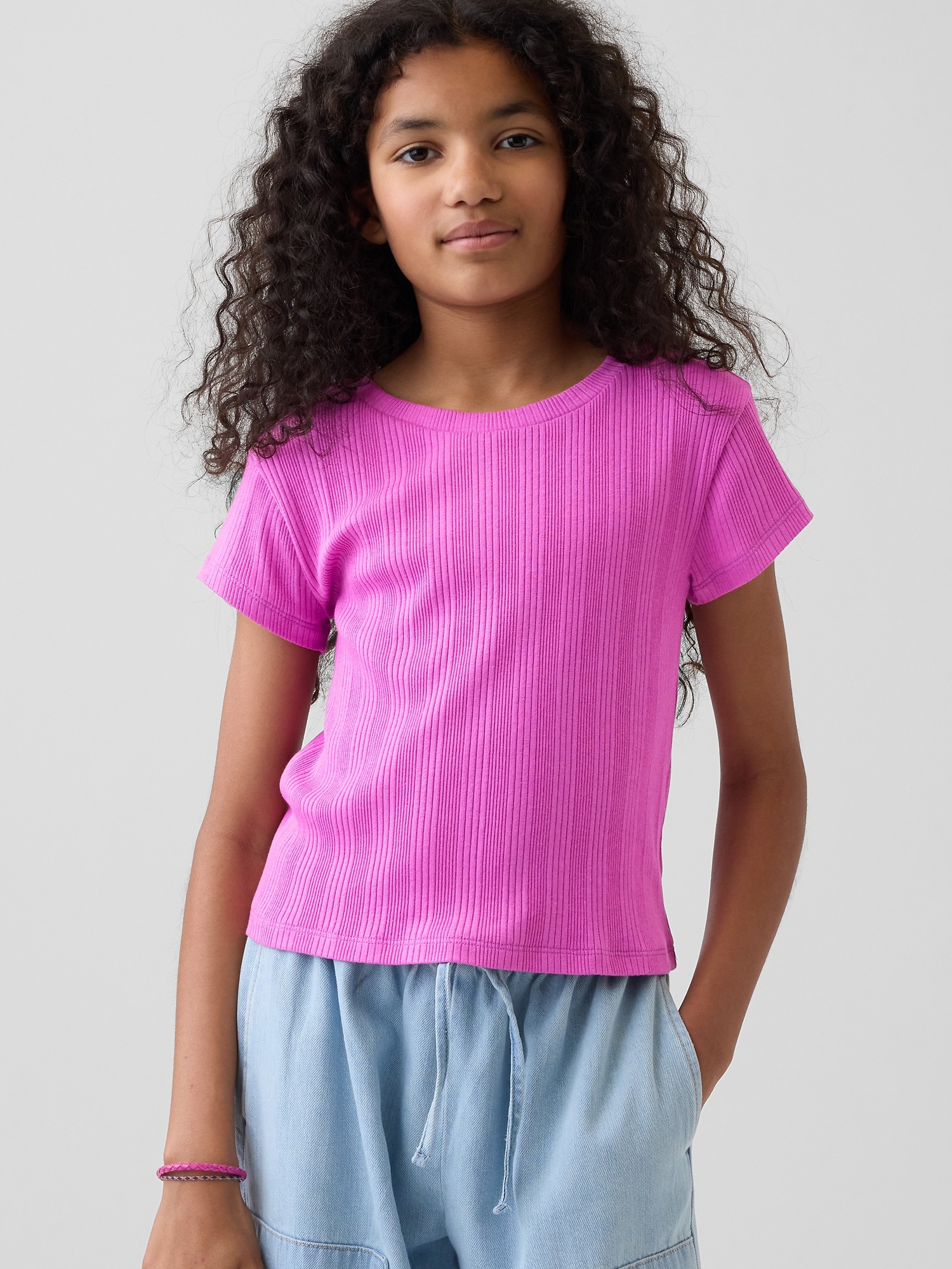 Kids Variegated Rib Fitted T-Shirt