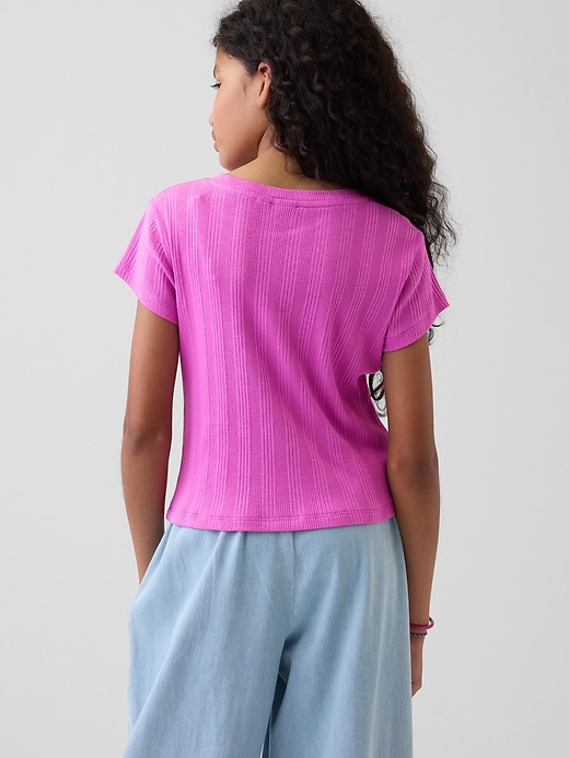 Image number 3 showing, Kids Variegated Rib Fitted T-Shirt