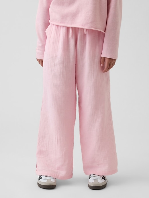 Image number 3 showing, Kids Cotton Gauze Wide-Leg Pants
