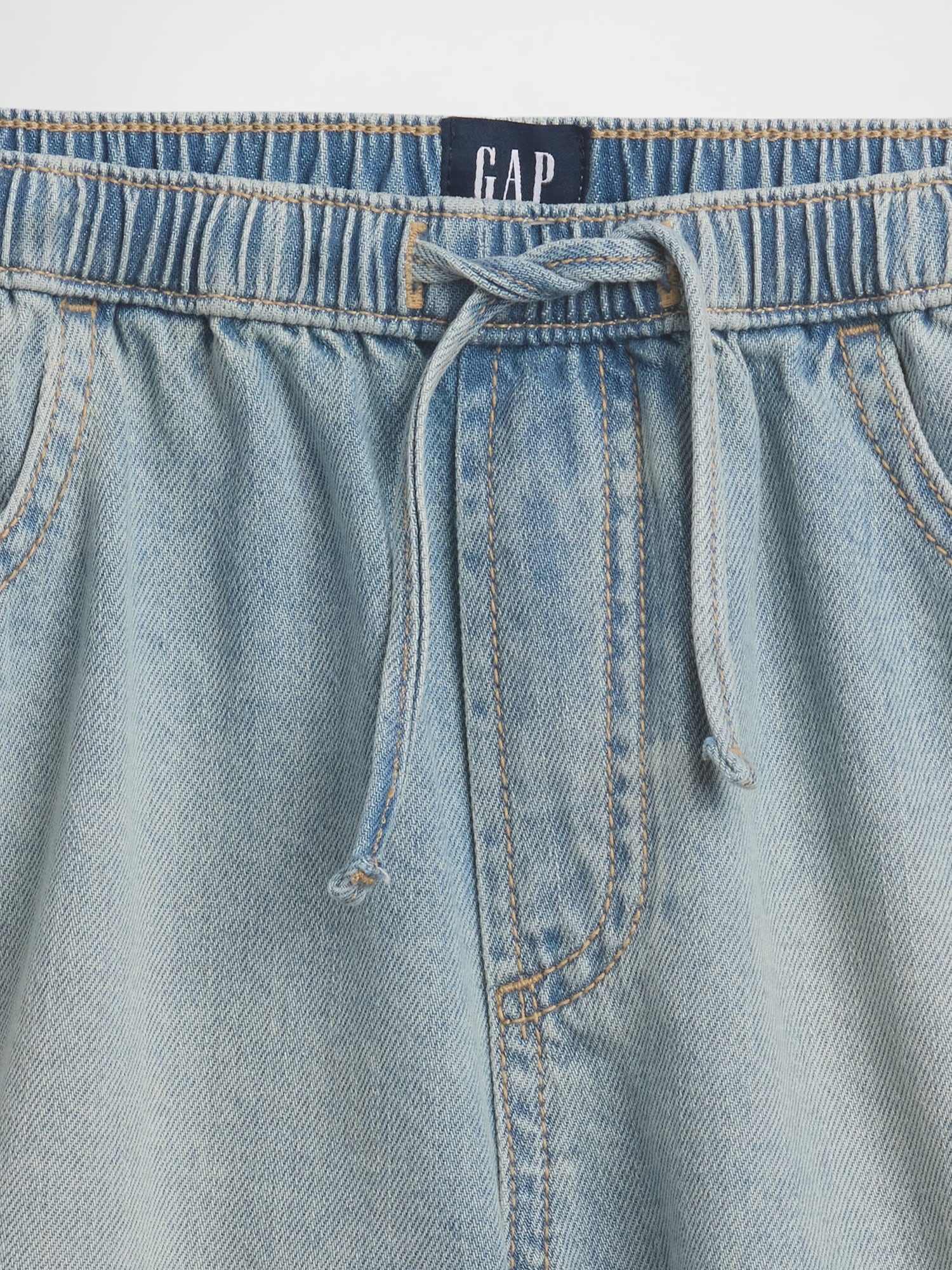 Kids High Rise Denim Easy Shorts