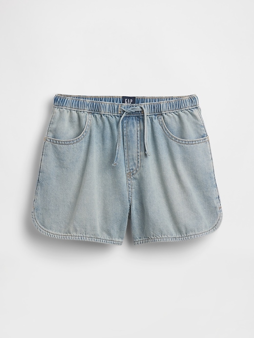 Image number 2 showing, Kids High Rise Denim Easy Shorts