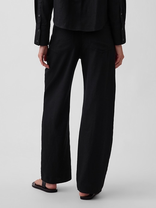 Image number 4 showing, Linen-Cotton Wide-Leg Pants