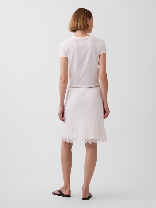 Image number 2 showing, Linen-Blend Lace-Trim Mini Skirt