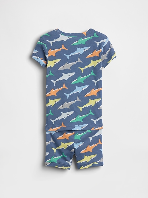Image number 2 showing, Baby & Toddler Organic Brushed Cotton Shark PJ Short Set
