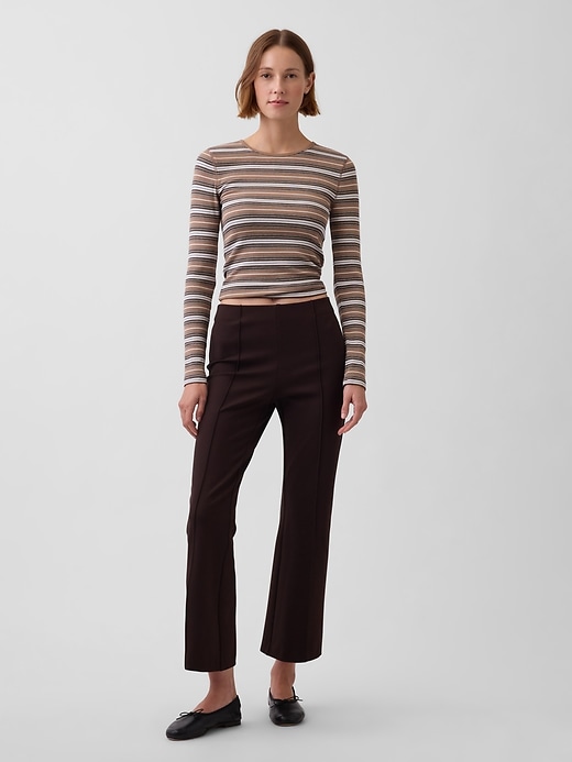 Image number 1 showing, High Rise Double Knit Crop Kick Pants