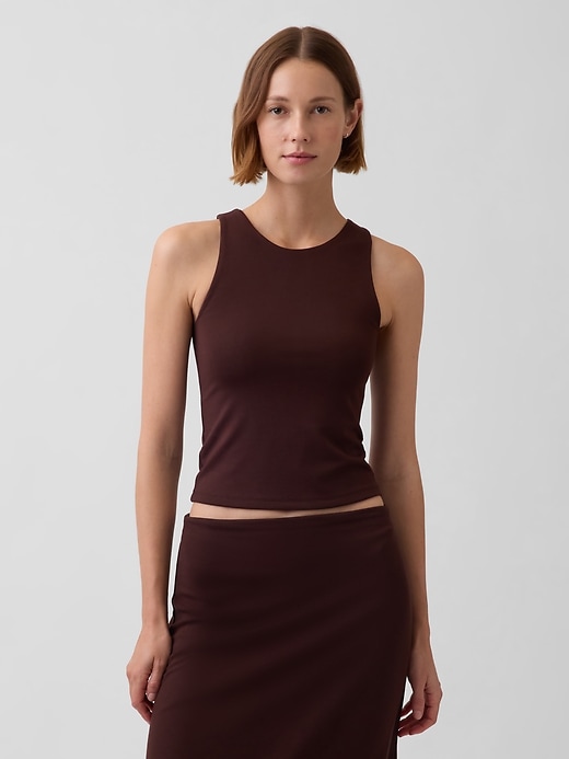 Image number 1 showing, Crop Halter Tank Top