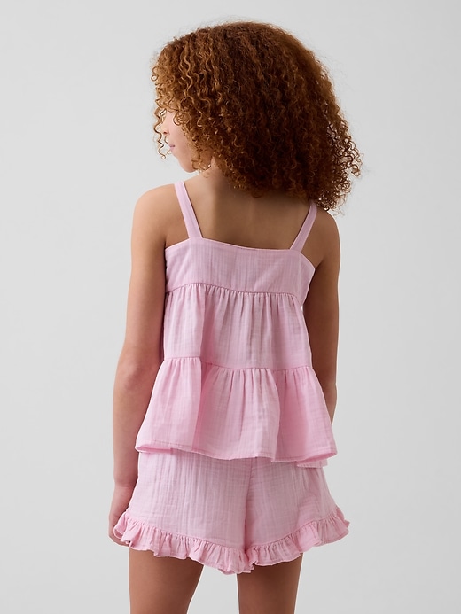 Image number 3 showing, Kids Cotton Gauze Tiered Tank Top
