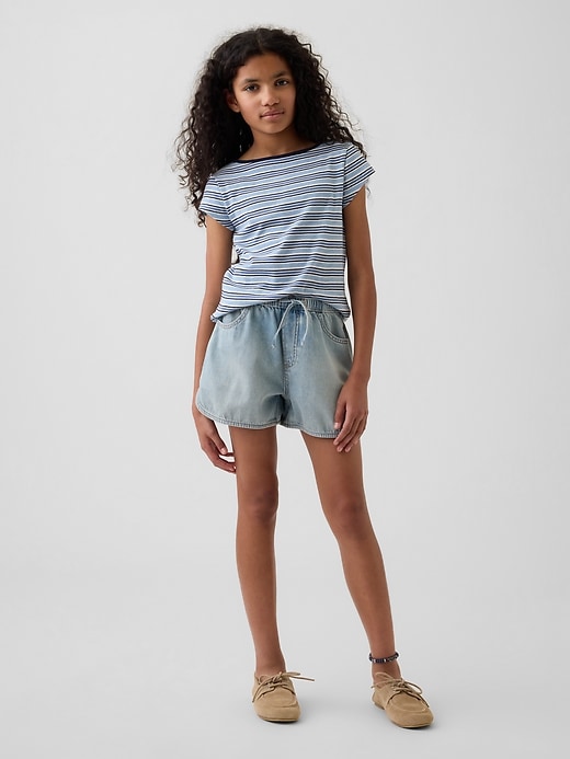 Image number 1 showing, Kids High Rise Denim Easy Shorts