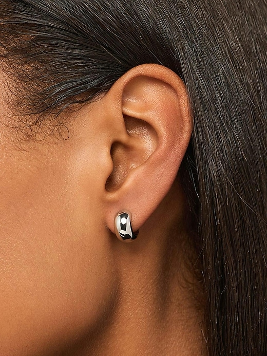 Image number 2 showing, Ana Luisa Guilia Bold Silver Hoop Earrings