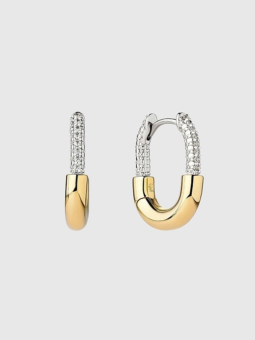 Image number 1 showing, Ana Luisa Brynley Mini Micropave Gold Hoops