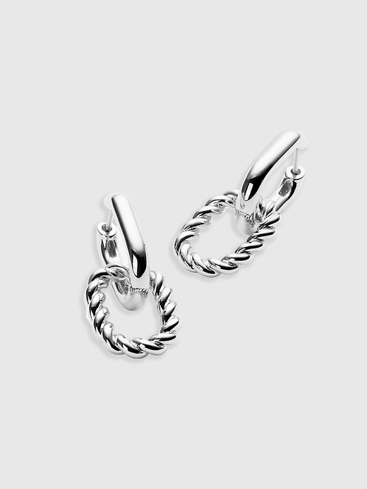 Image number 3 showing, Ana Luisa Ash Silver Double Hoop Earrings