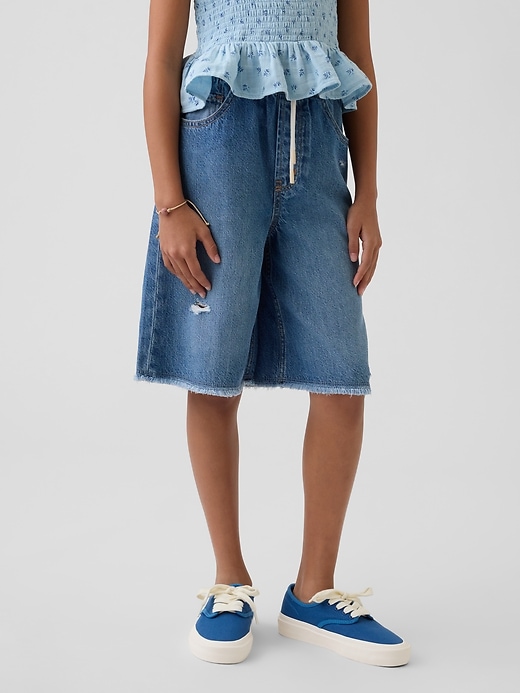 Image number 3 showing, Kids Low Rise UltraSoft Easy Longline Denim Shorts