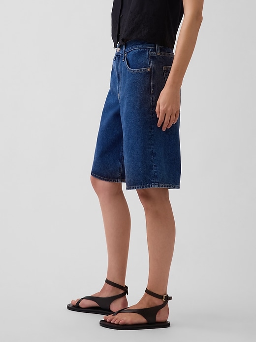 Image number 3 showing, Mid Rise Longline Denim Shorts