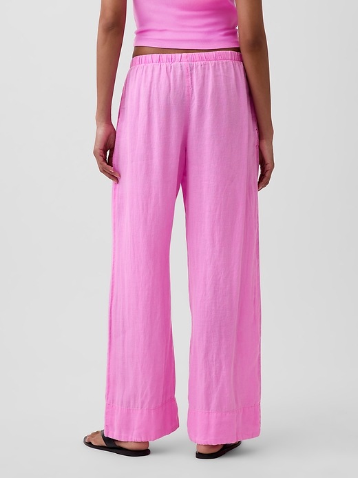 Image number 4 showing, Linen-Blend Easy Wide-Leg Pants