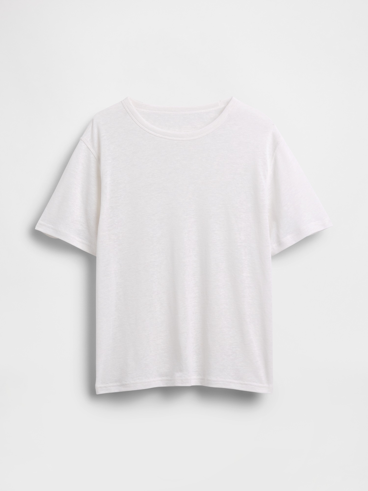 Женская футболка Gap Linen-Blend Relaxed, цвет: Белый — фото 5