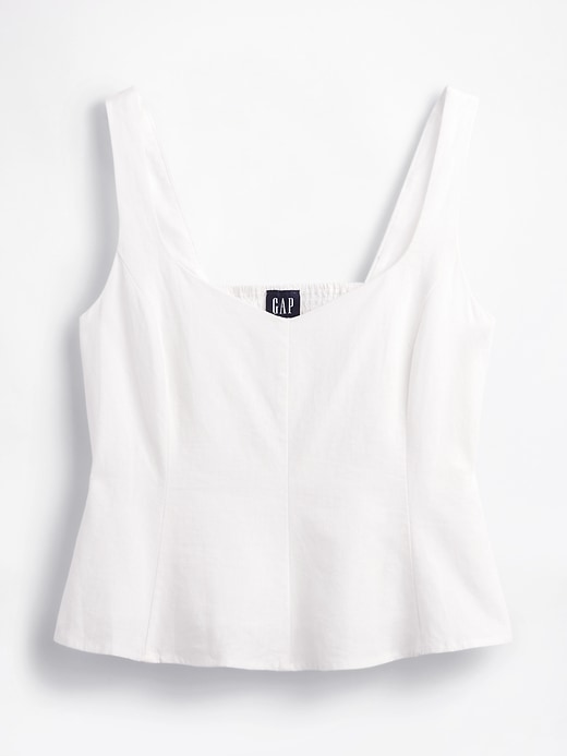 Image number 5 showing, Linen-Blend Peplum Top