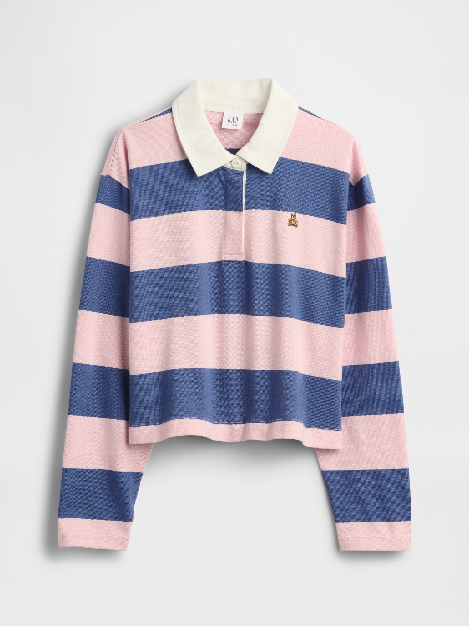 Kids Oversized Rugby Stripe Polo Shirt