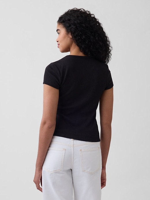 Image number 3 showing, Modern Rib Button-Front Crew T-Shirt